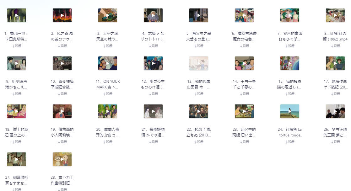 宫崎骏28部动画作品终极收藏版-资源乐享